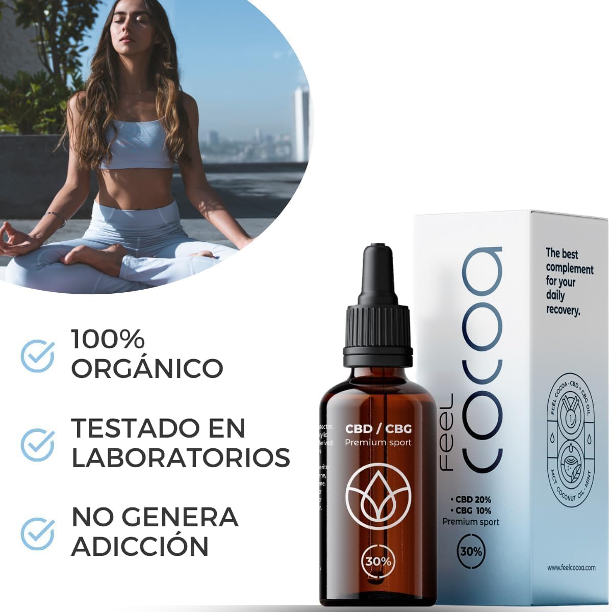 CBD Öl 30% (20% CBD + 10% CBG) von Feel Cocoa | 10 ml | Vollständig biologisch und nachhaltig hergestellt