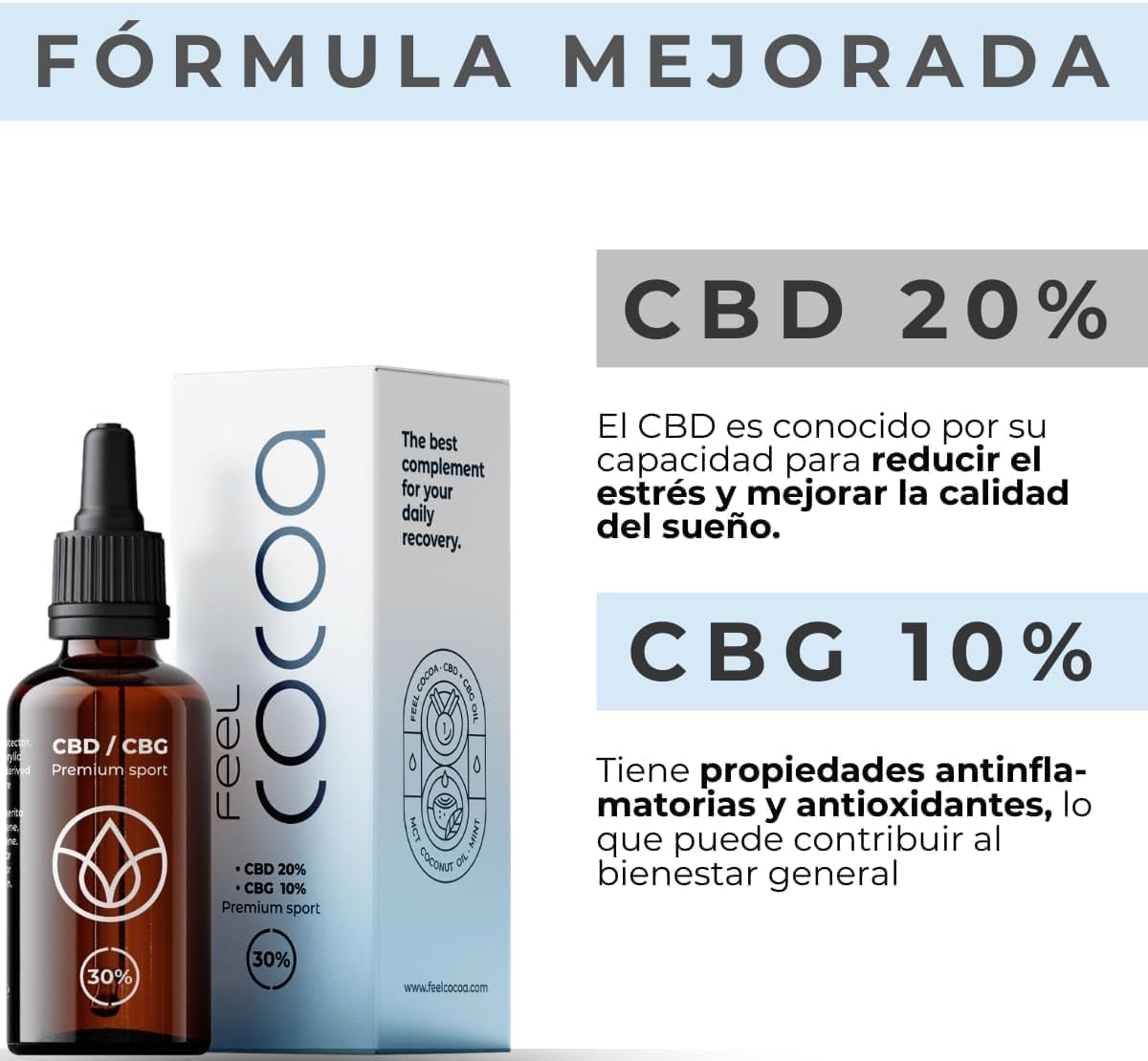 CBD Öl 30% (20% CBD + 10% CBG) von Feel Cocoa | 10 ml | Vollständig biologisch und nachhaltig hergestellt