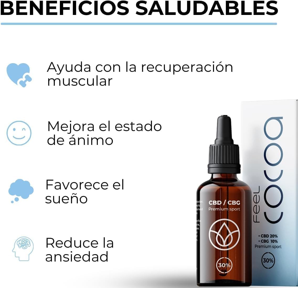 CBD Öl 30% (20% CBD + 10% CBG) von Feel Cocoa | 10 ml | Vollständig biologisch und nachhaltig hergestellt