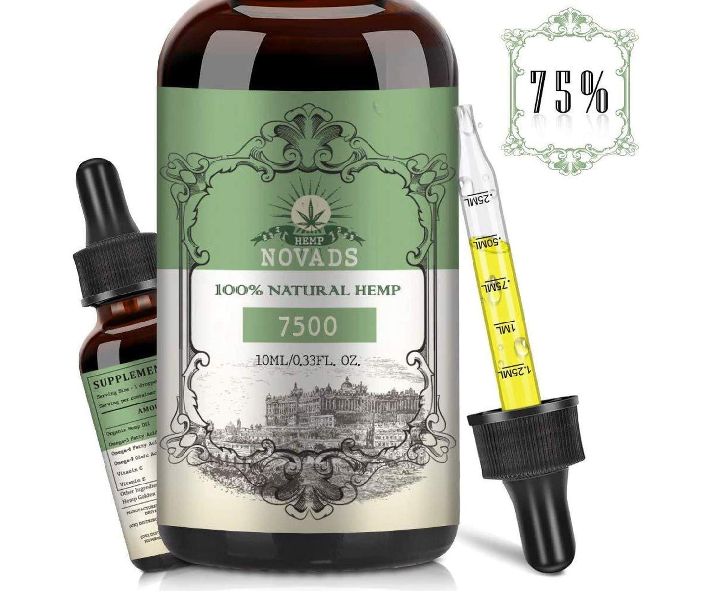 Hanf und Hemp - 2er Pack Novads Hanföl Naturöl - Tropfen 10ml à 10000mg - 90%