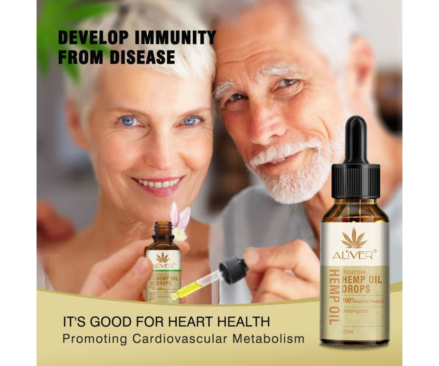 Hanf und Hemp - Aliver 2er Pack Organisches Hanföl 30% 3000mg -2x 30ml