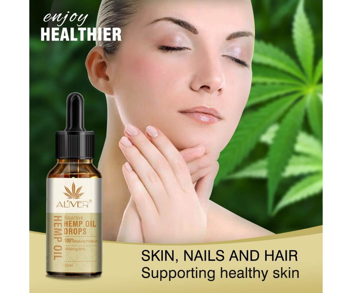 Hanf und Hemp - Aliver 2er Pack Organisches Hanföl 30% 3000mg -2x 30ml