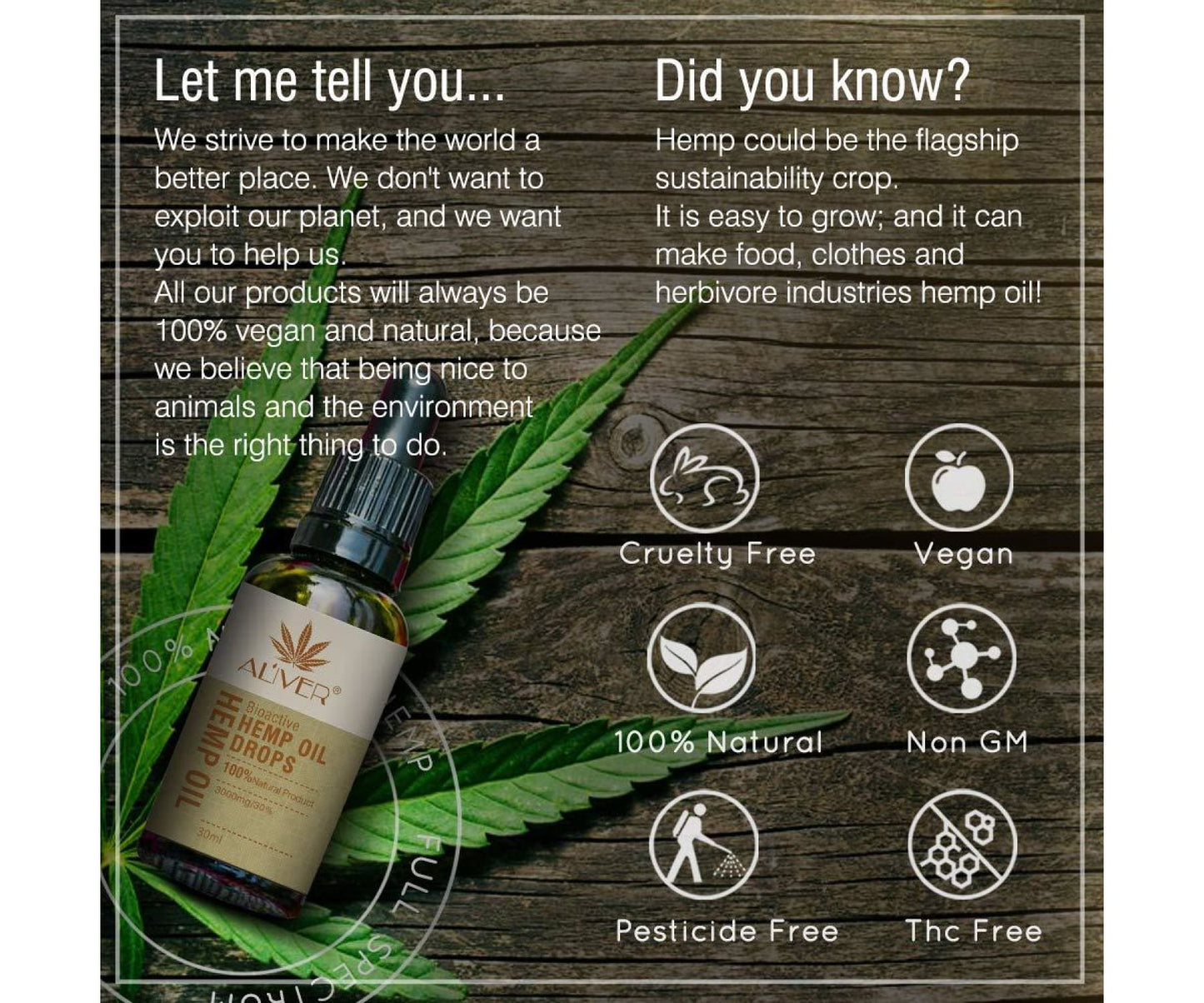 Hanf und Hemp - Aliver 2er Pack Organisches Hanföl 30% 3000mg -2x 30ml