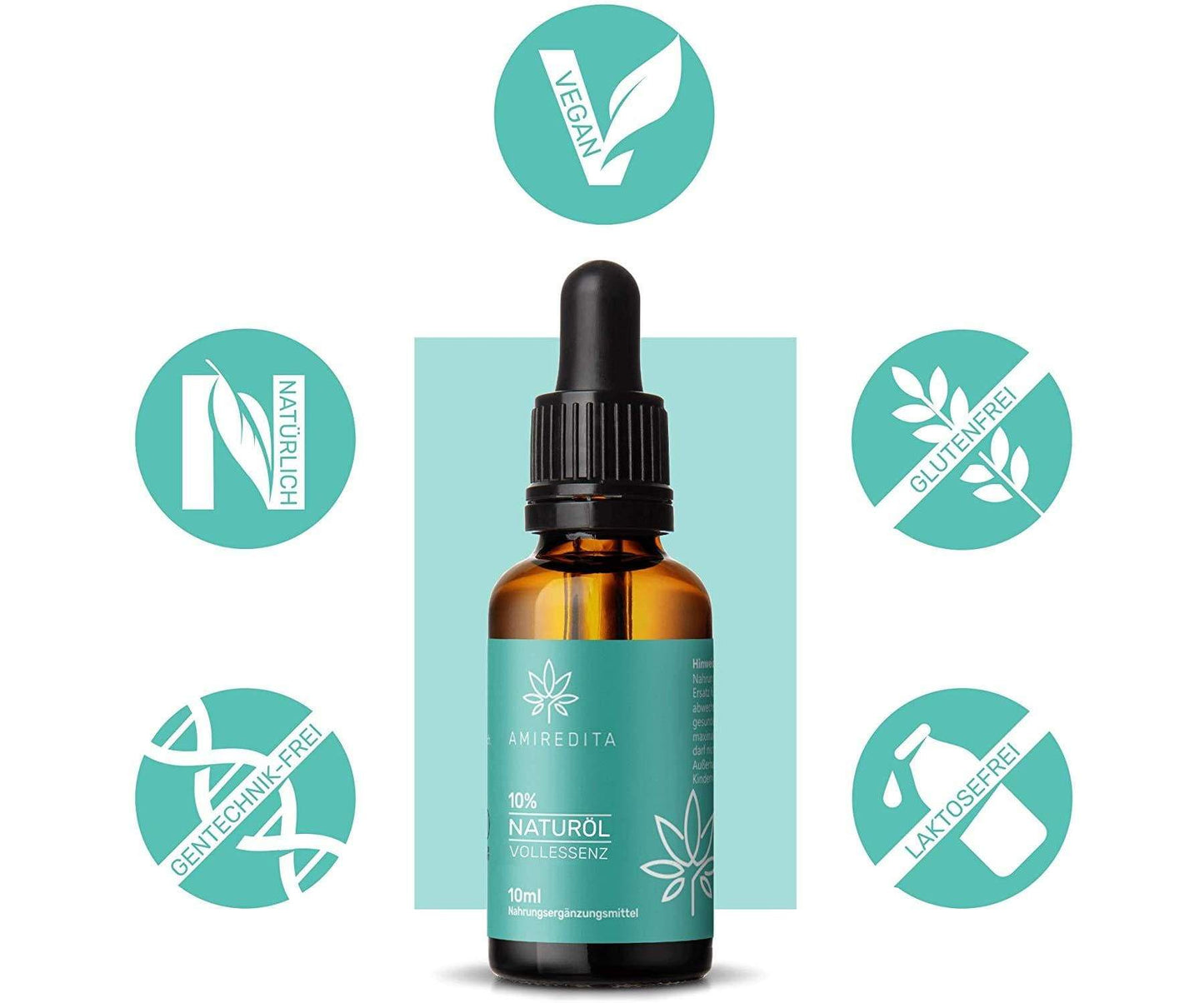 Hanf und Hemp - Amiredita Premium Gold Öl Tropfen 10% - Hanföl