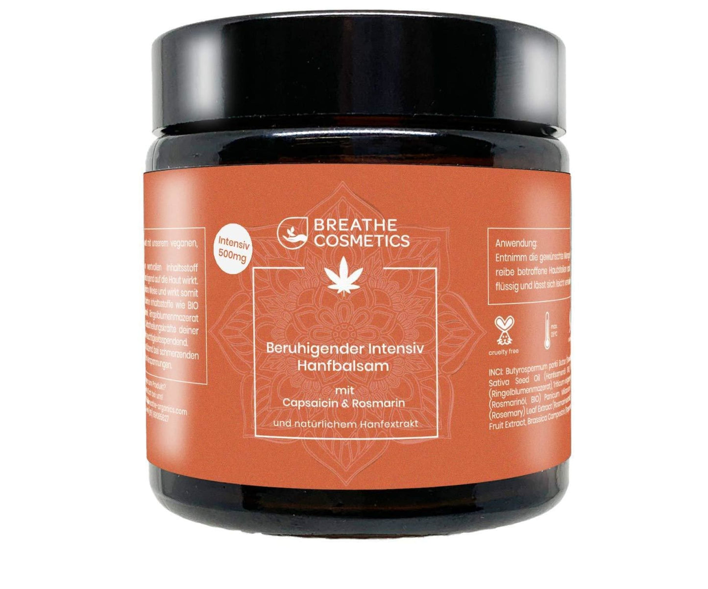 Brand: Breathe Cosmetics - Beruhigender Hanfbalsam - Gelenke und Muskeln 50ml mit Capsaicin