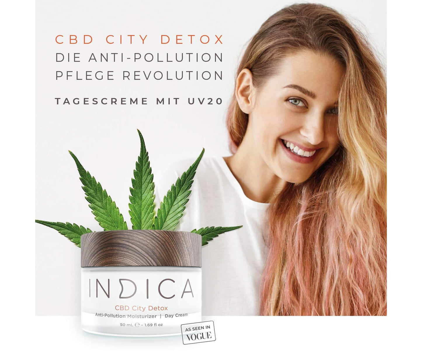 Hanf und Hemp - City Detox Tagescreme mit CBD LSF 20 von Indica mit Hanföl