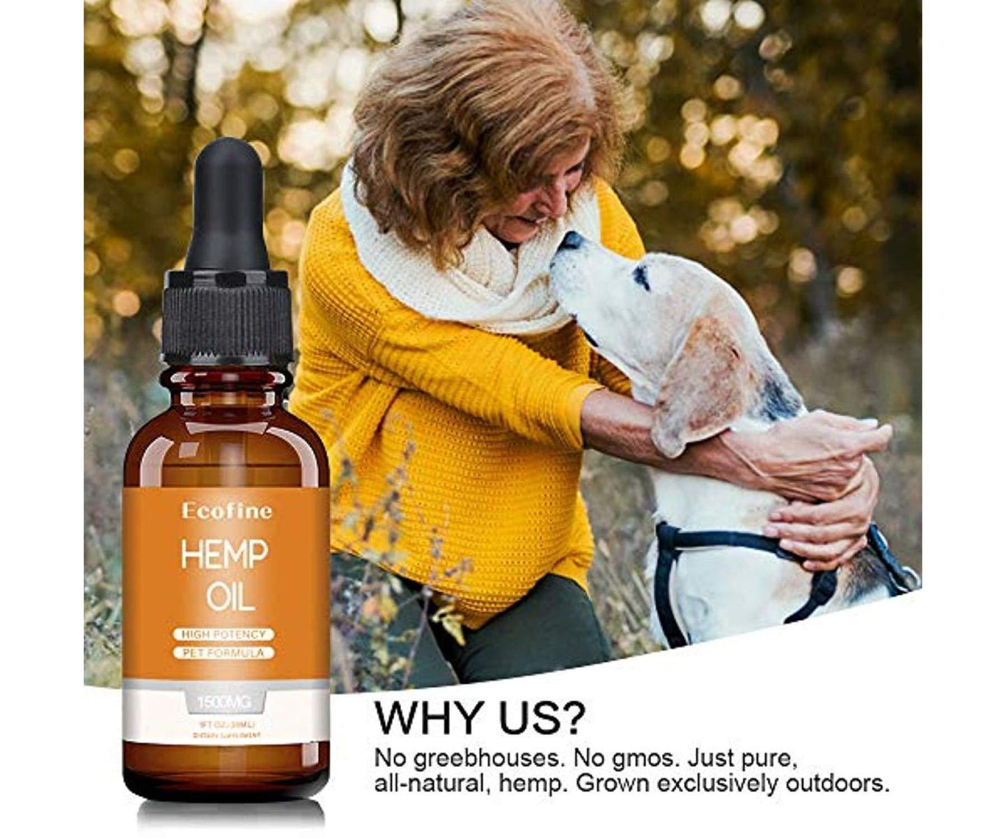 Ecofine - Ecofine Hanföl 1500mg - 30ml - für Hunde Bio - Haustiere - Schmerzlinderung