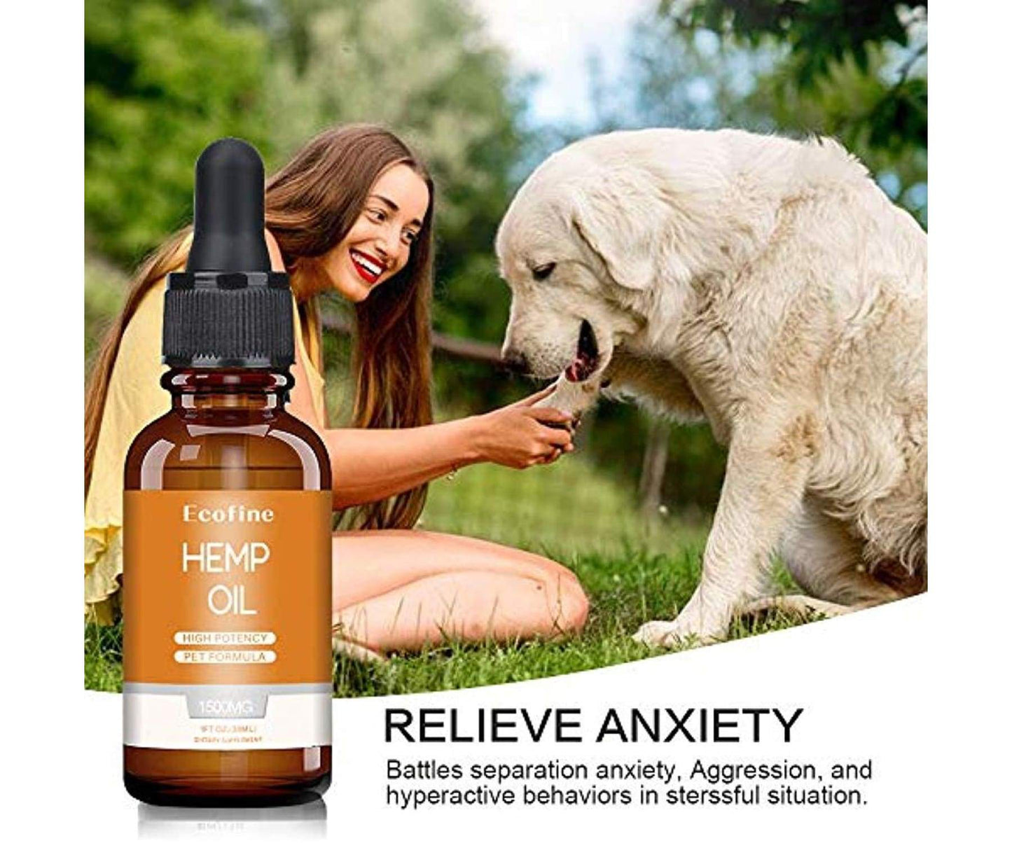 Ecofine - Ecofine Hanföl 1500mg - 30ml - für Hunde Bio - Haustiere - Schmerzlinderung