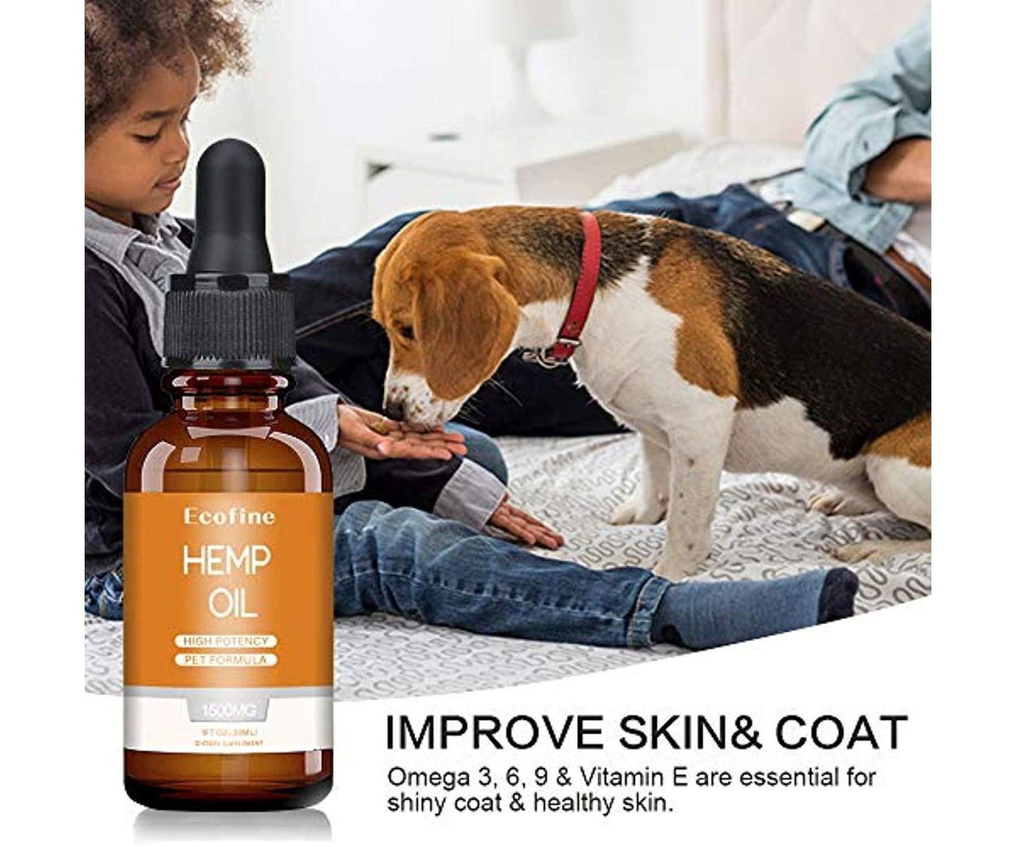 Ecofine - Ecofine Hanföl 1500mg - 30ml - für Hunde Bio - Haustiere - Schmerzlinderung