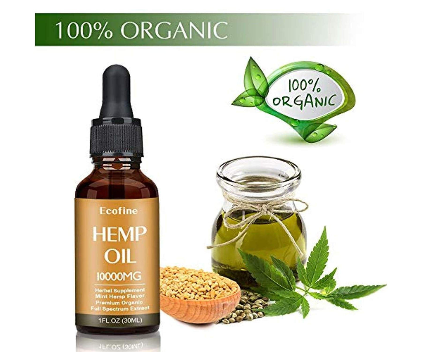 Hanf und Hemp - EcofineHemp - 50% (30ml) - 100% Natürlich - Schmerzen/Stress