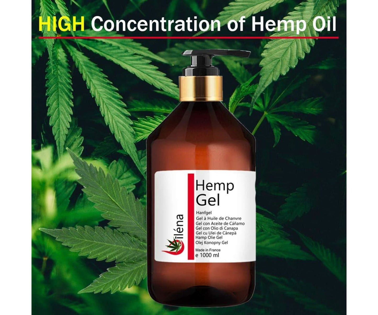 Hanf&Hemp - Hanf Gel Hanfbalsam Natürliche Schmerzlinderung - Muskelschmerzen - 1000 ml