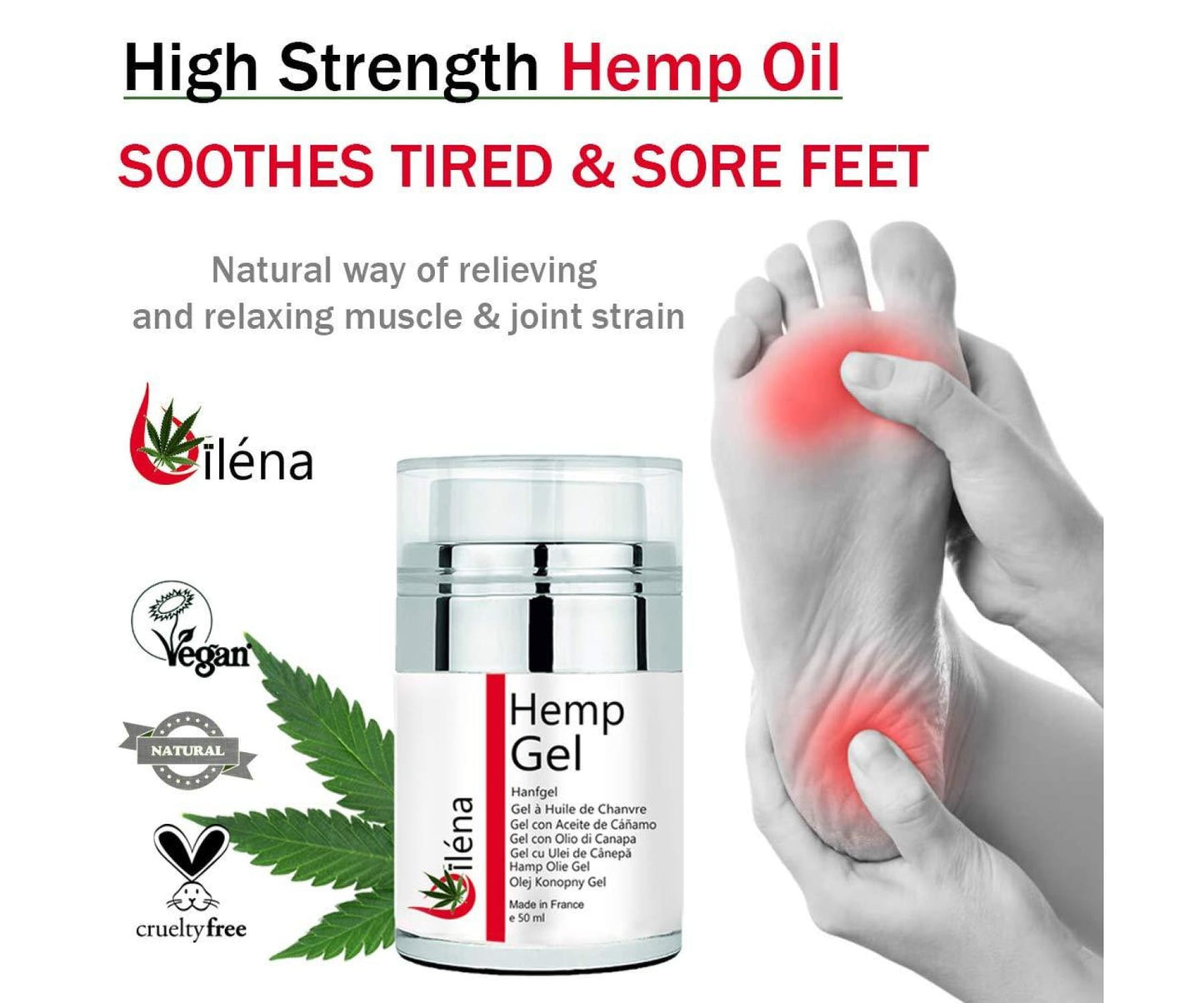 Hanf&Hemp - Hanf Gel Hochwertige Schmerzlinderung Creme - Muskelschmerzen 50ml