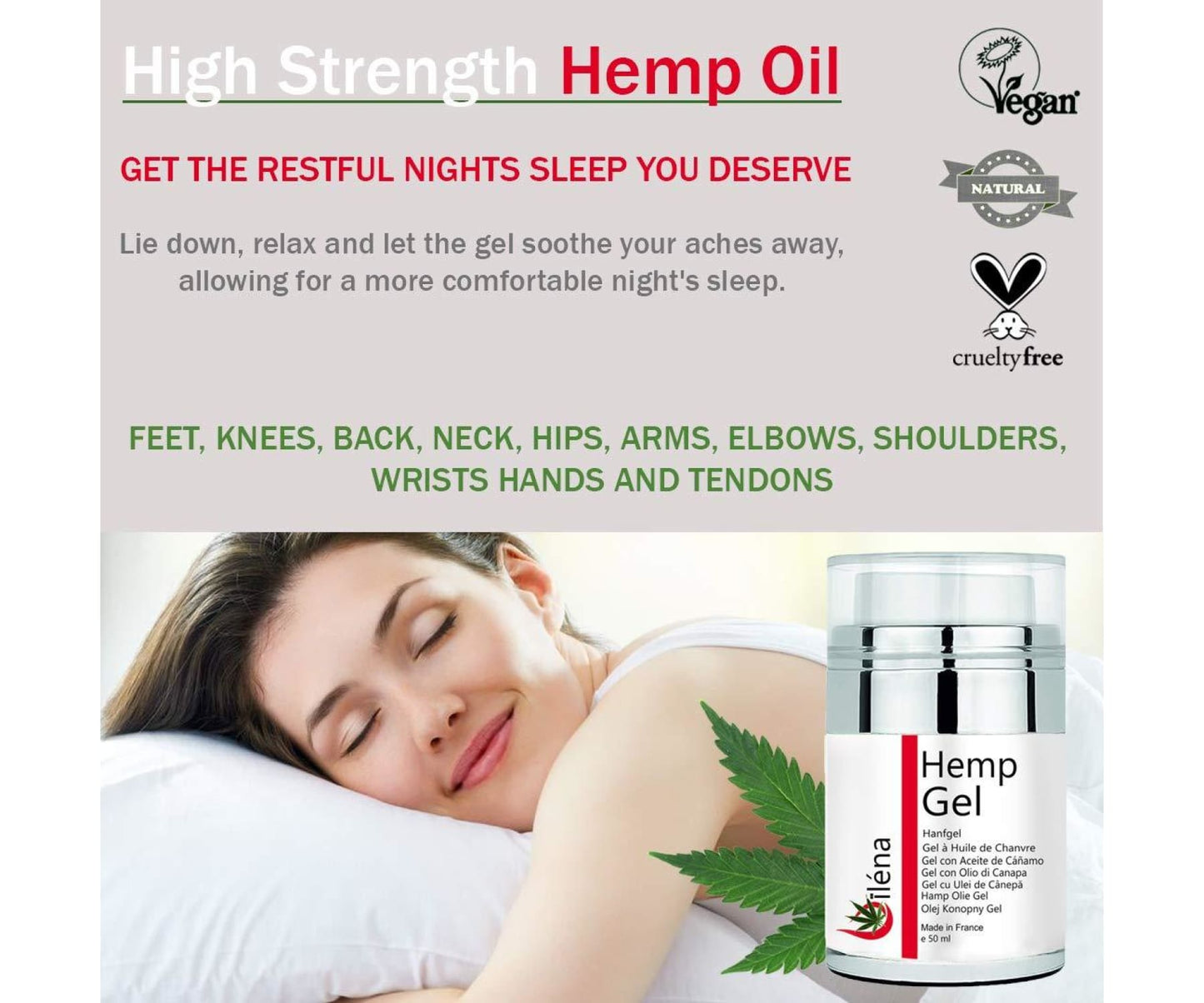 Hanf&Hemp - Hanf Gel Hochwertige Schmerzlinderung Creme - Muskelschmerzen 50ml