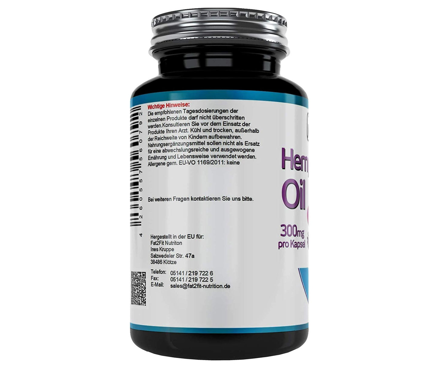 Hanf&Hemp - Hanfsamenöl 300mg - 360 Kapseln - Hanf Öl - Schmerzen Stress