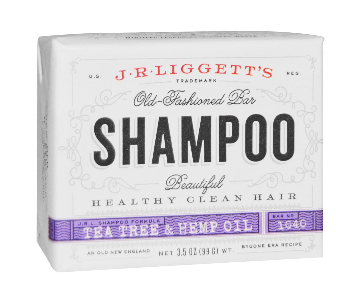 Hanf und Hemp - J.R. Liggetts - Altmodische Shampoo Seife Teebaum- und Hanföl 99g