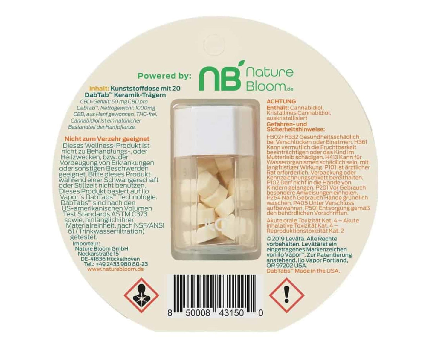 Hanf und Hemp - Levätä CBD – Refill Pack – 20 Dab Tabs à 50 mg CBD