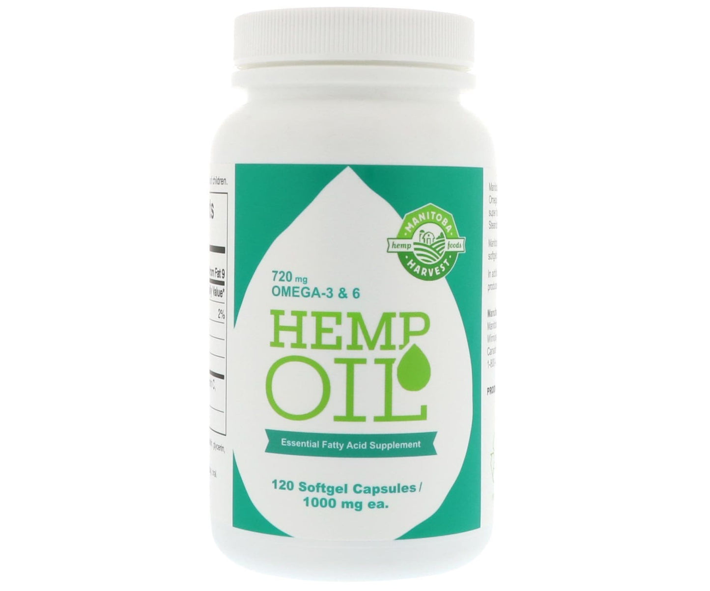 Hanf und Hemp - Manitoba Harvest Hanföl - 1000 mg 120 Softgelkapseln