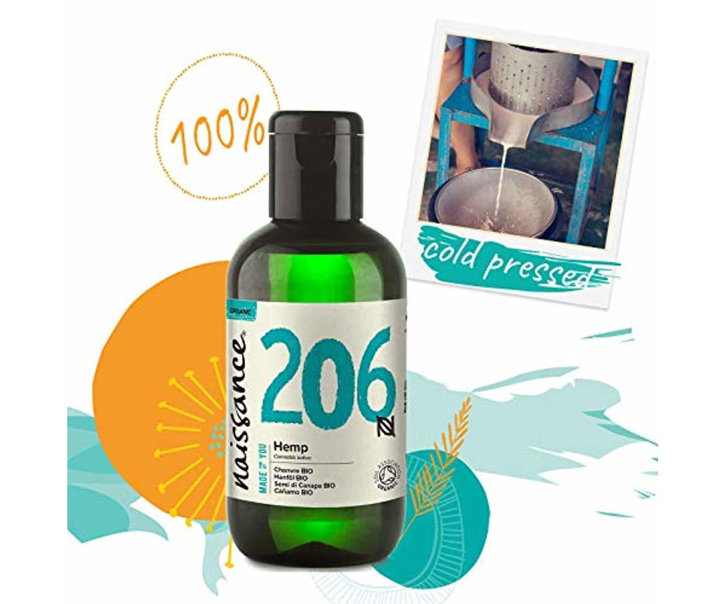 Naissance - Naissance Hanfsamenöl BIO (Nr. 206) 100ml nativ kaltgepresst - Omega-3-6