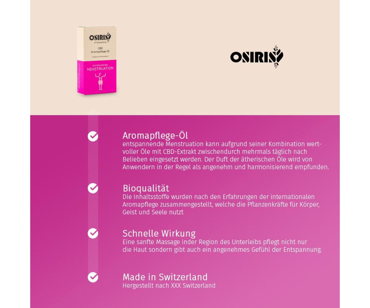 Hanf und Hemp - Osiris Entspannende Menstruation CBD Aromapflegeöl
