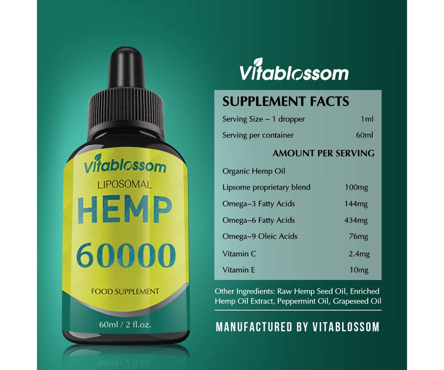 Vitablossom - Vitablossom Liposomales Hanföl à 90%/60000mg
