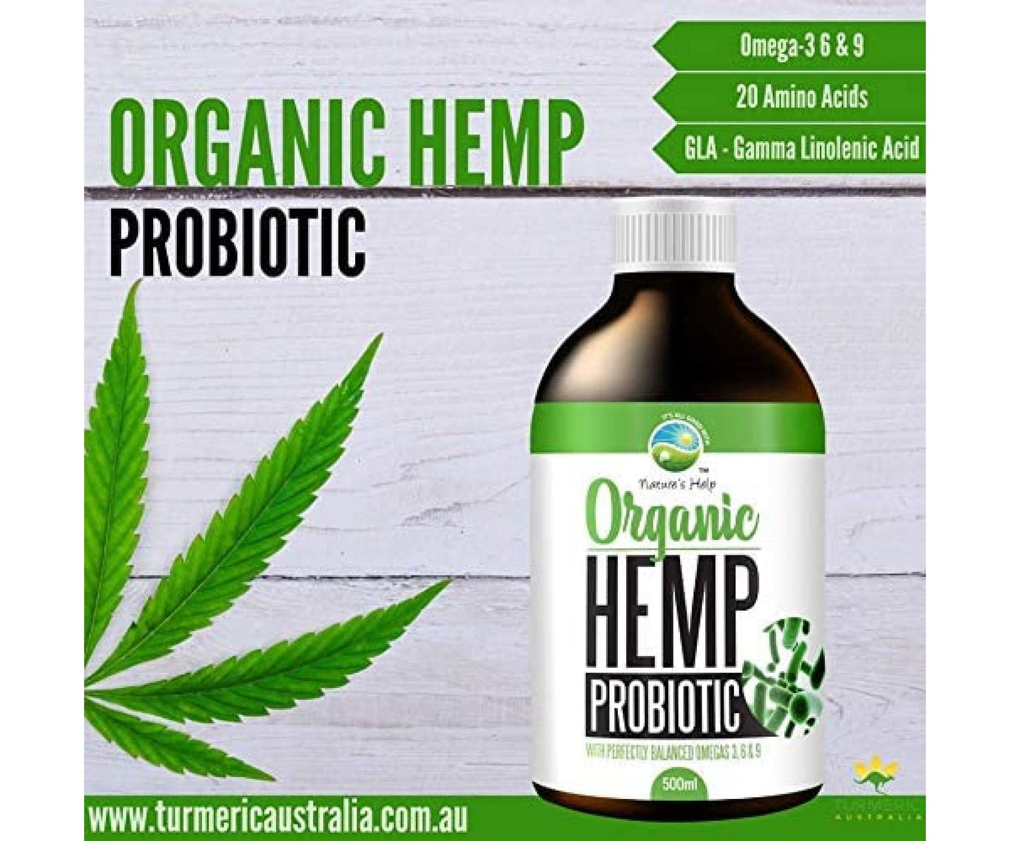 Brand: Natures Help - Bio Hanf Probiotika mit Omega 3-6-9 - 500ml