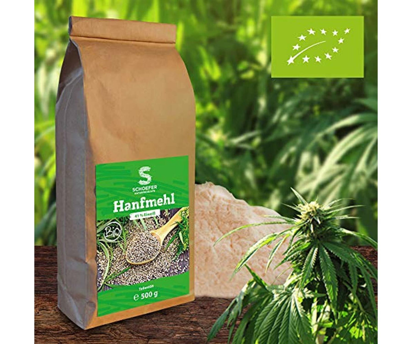 Hanf und Hemp - Bio Hanfmehl - Hanfsamen reich an Omega-3 - Hanf Eiweiß 500g - Superfood