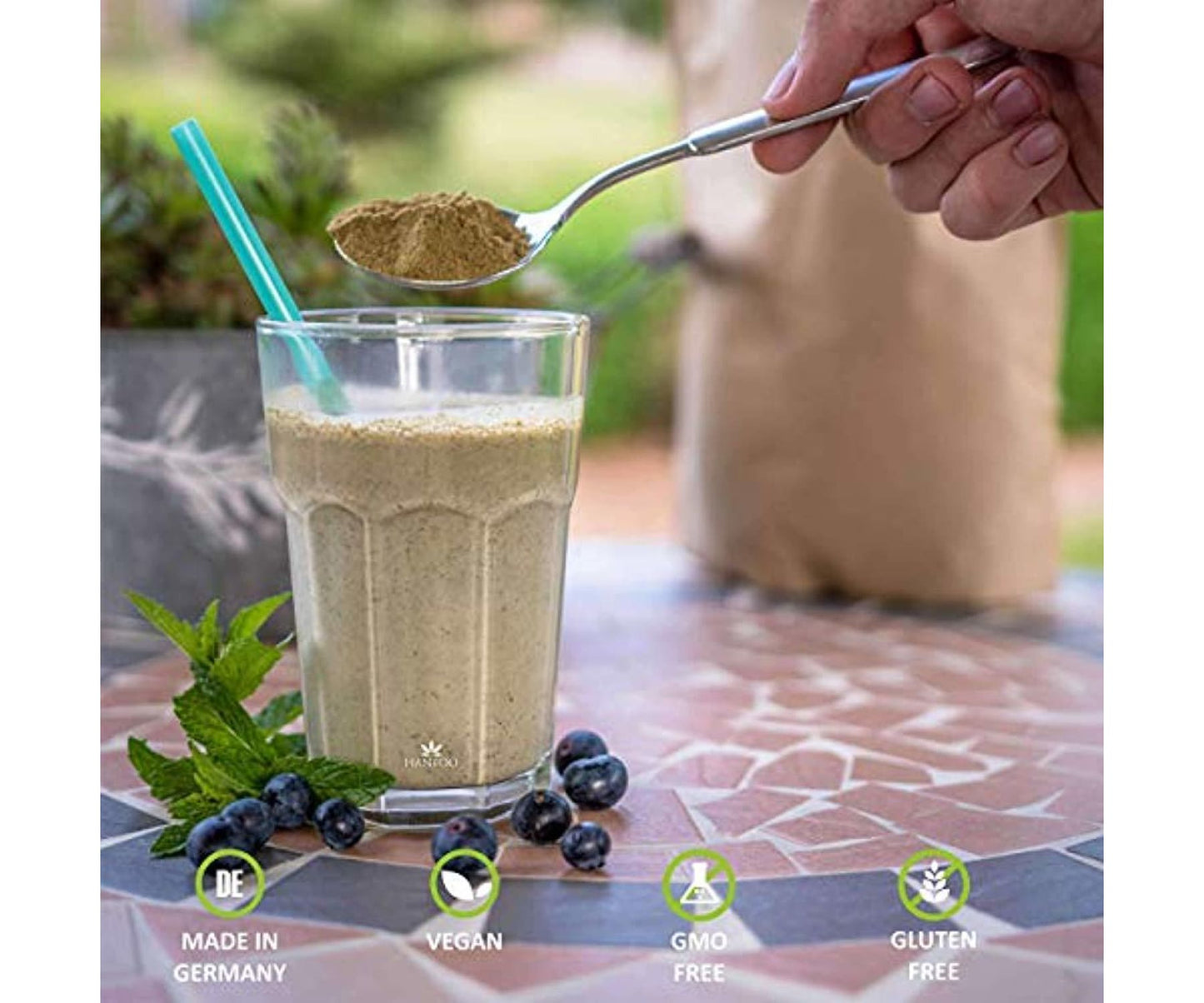 Hanf und Hemp - BIO Hanfprotein 1kg + Gratis Smoothie Rezeptbuch (E-Book) - Eiweiß aus Hanfsamen DE