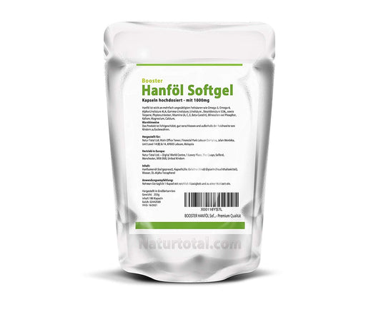 Hanf&Hemp - BOOSTER HANFÖL Softgel 180 Kapseln Hochdosiert - mit 1000mg