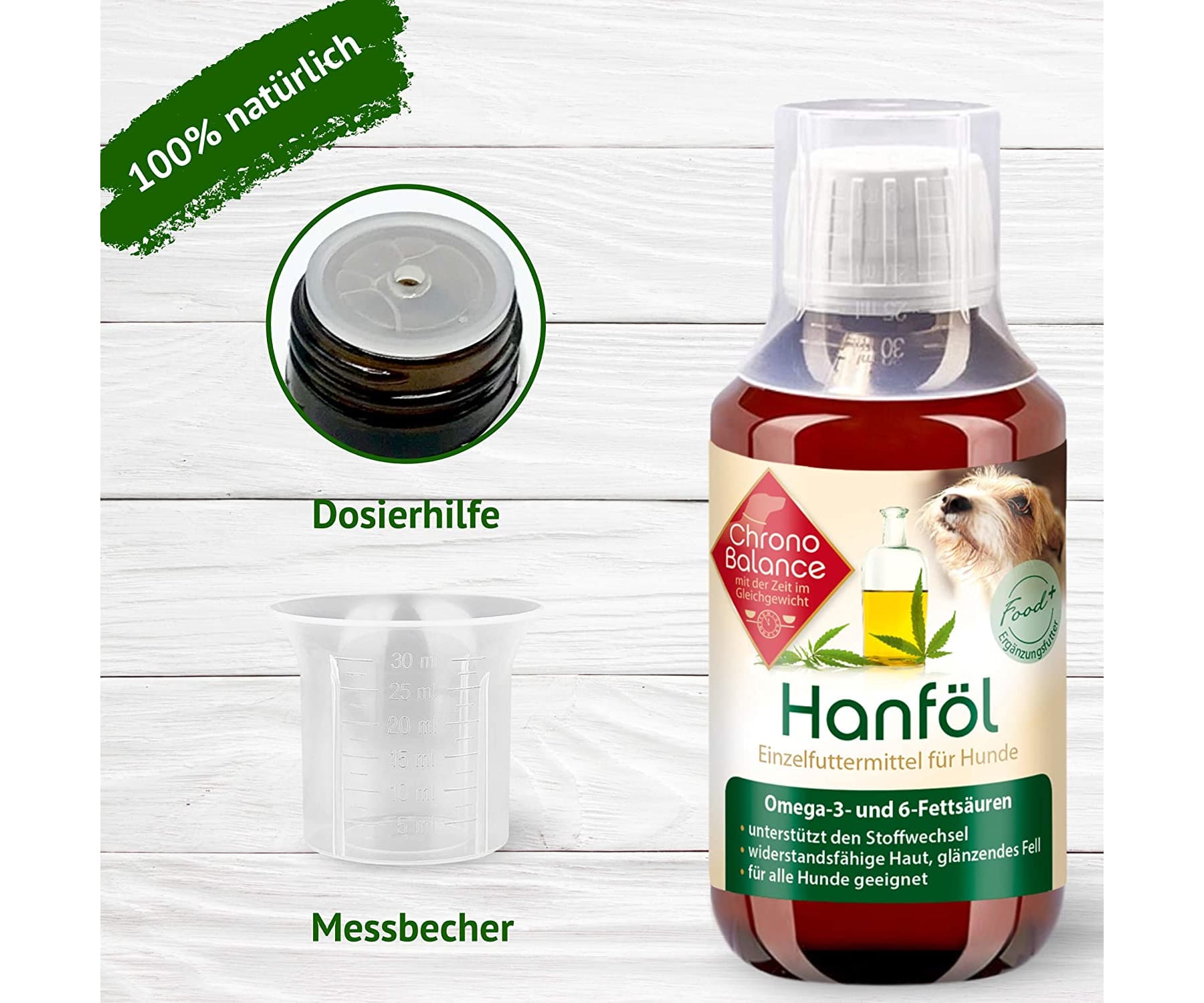 ChronoBalance - ChronoBalance Hanföl für Hunde - 100% Rein und Natürlich 100ml