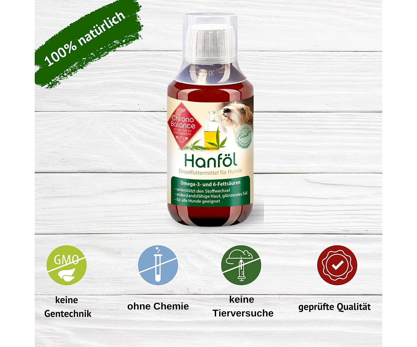 ChronoBalance - ChronoBalance Hanföl für Hunde - 100% Rein und Natürlich 100ml