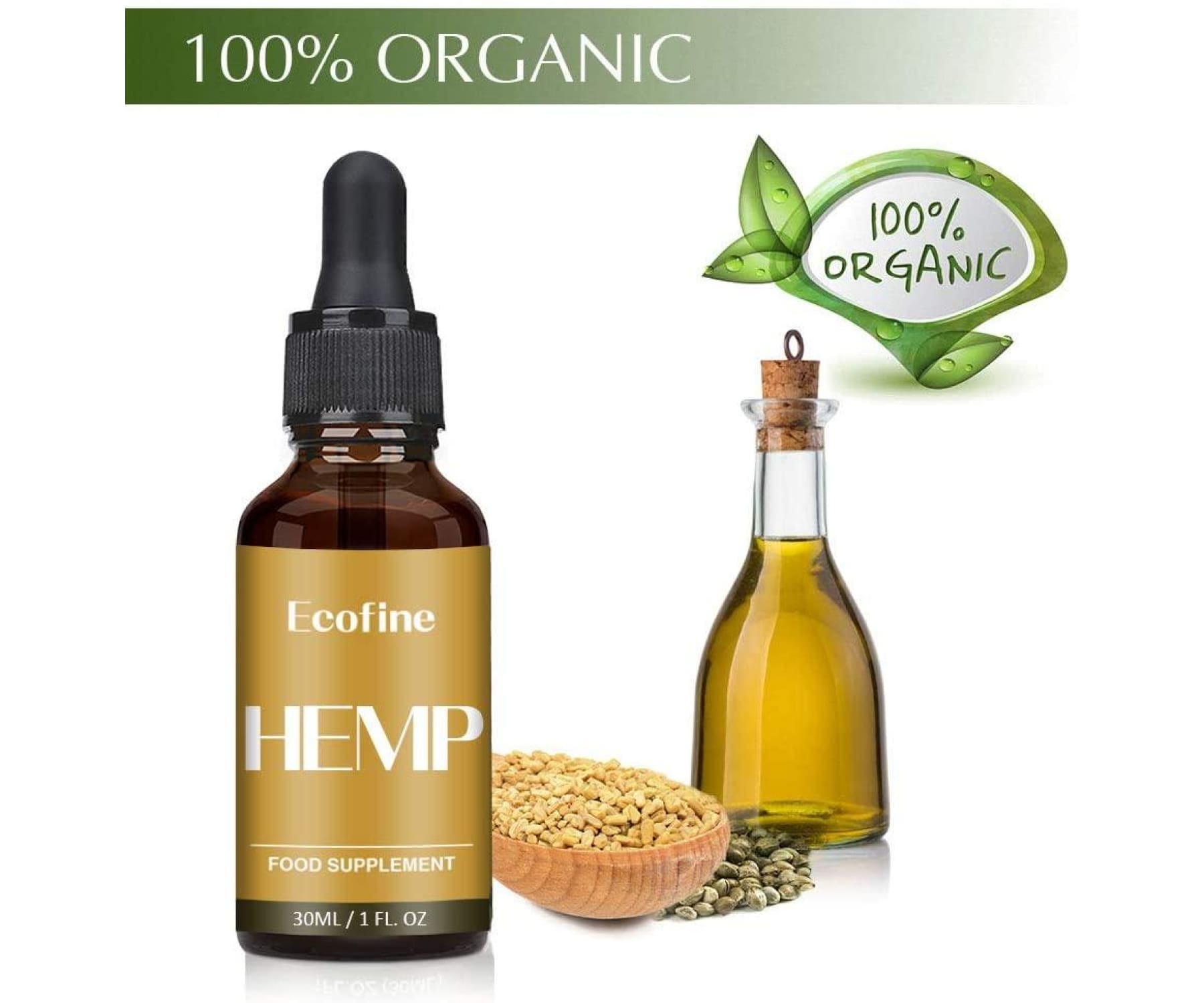 ECOFINE - EcofineHemp Hanföl - 90% = 30.000mg (30ml) - 100% Natürlich