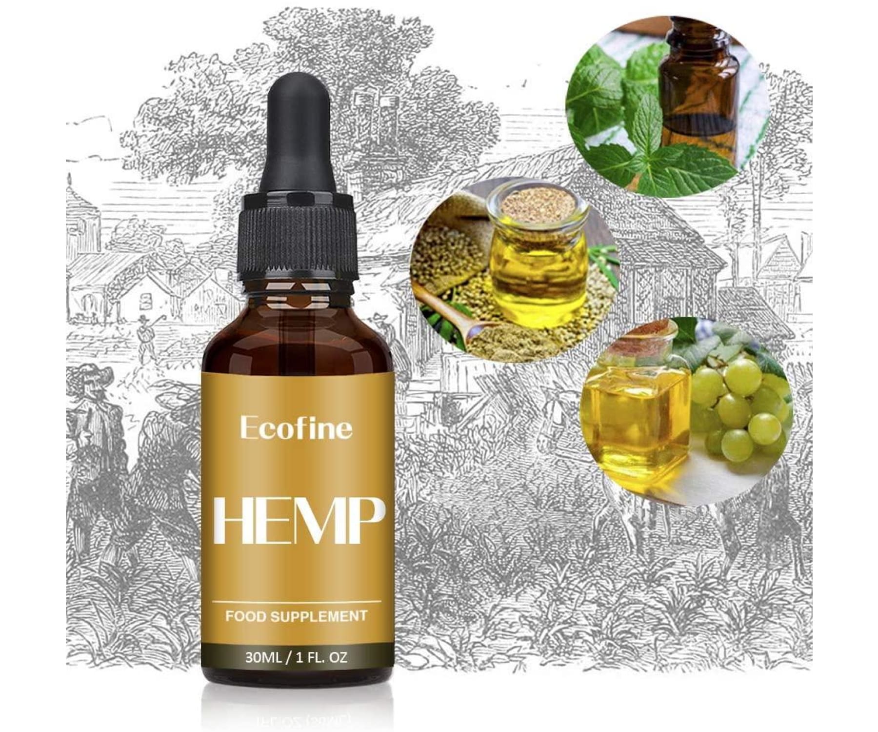 ECOFINE - EcofineHemp Hanföl - 90% = 30.000mg (30ml) - 100% Natürlich