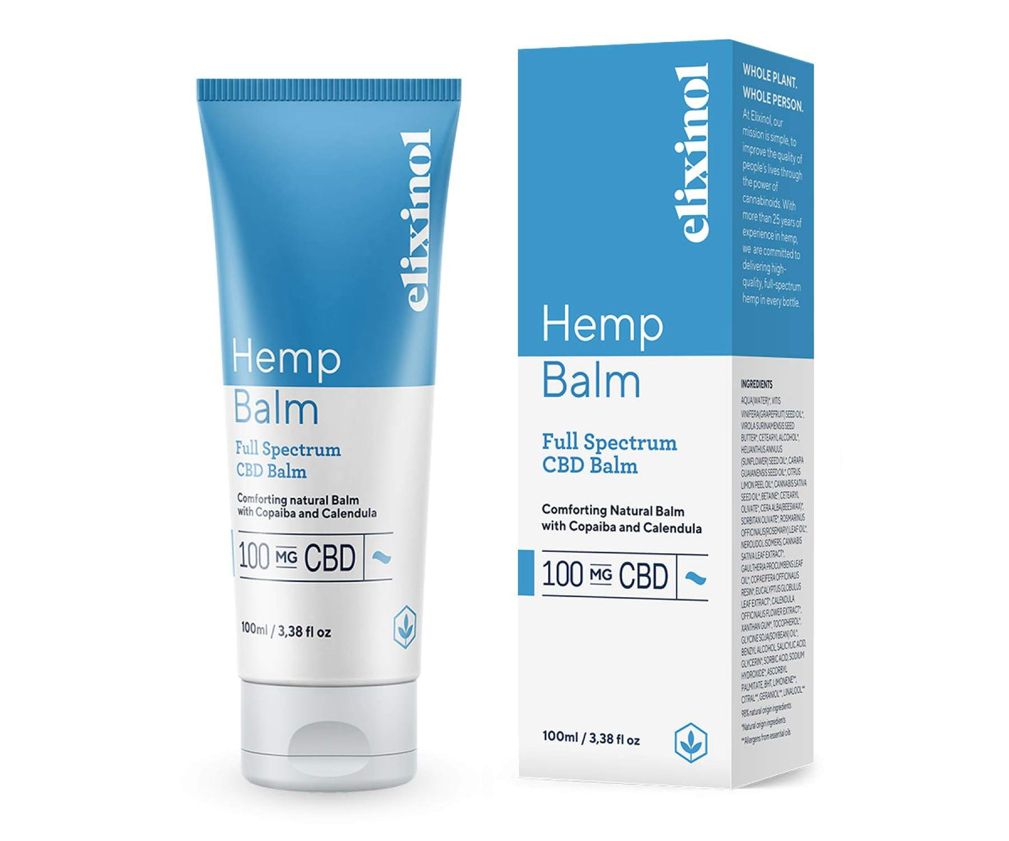 Hanf und Hemp - Elixinol 100mg CBD Balsam - 100ml