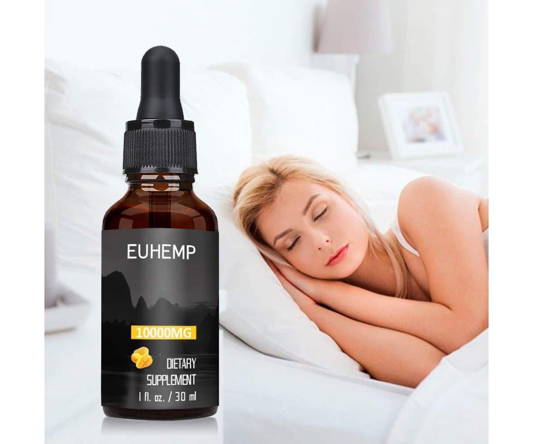 Hanf und Hemp - EUHEMP Hanföl Naturöl - 10000mg (30ml) - Hanfextrakt mit Mango Geschmack