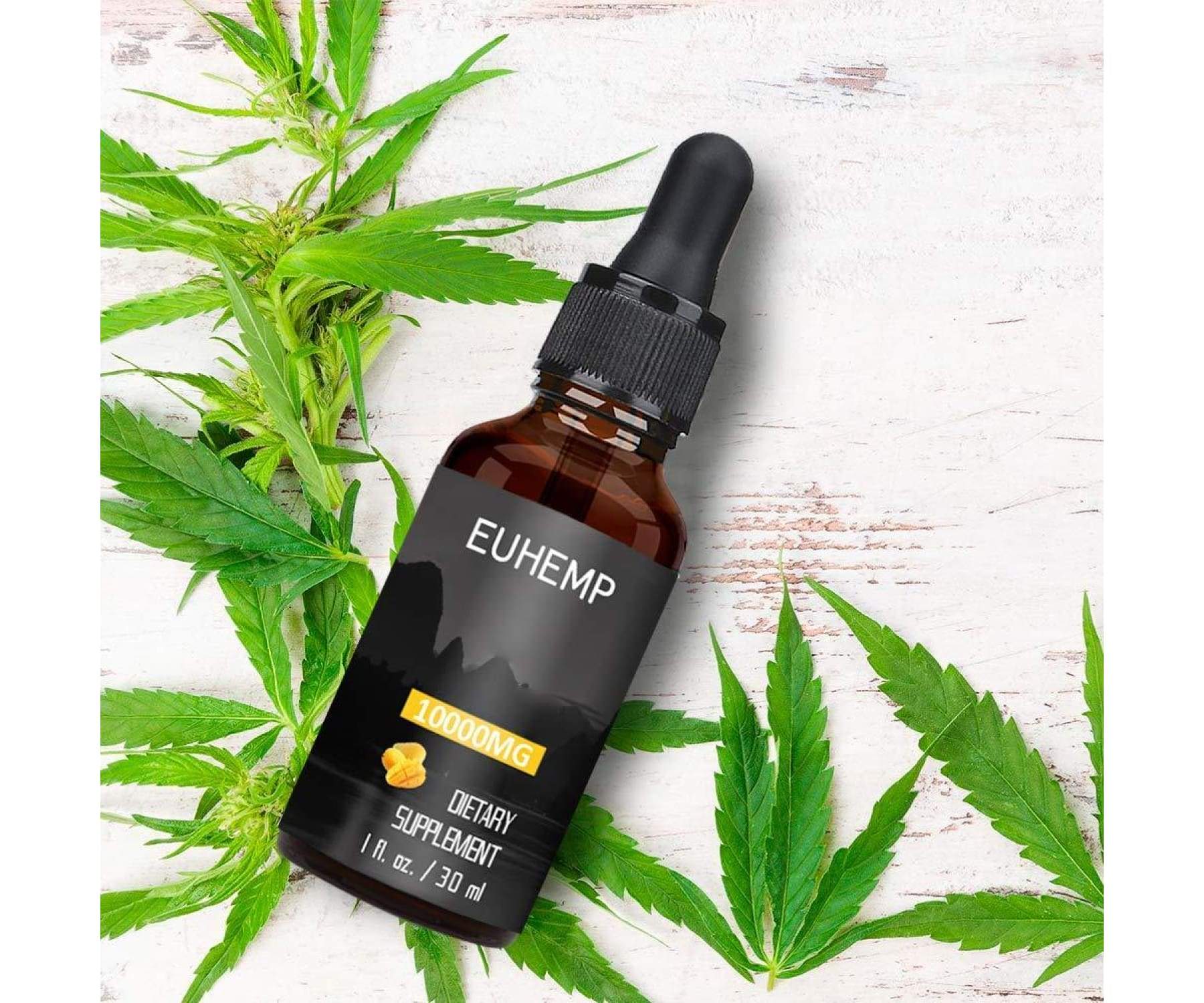 Hanf und Hemp - EUHEMP Hanföl Naturöl - 10000mg (30ml) - Hanfextrakt mit Mango Geschmack
