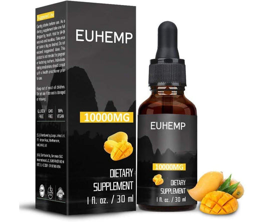Hanf und Hemp - EUHEMP Hanföl Naturöl - 10000mg (30ml) - Hanfextrakt mit Mango Geschmack