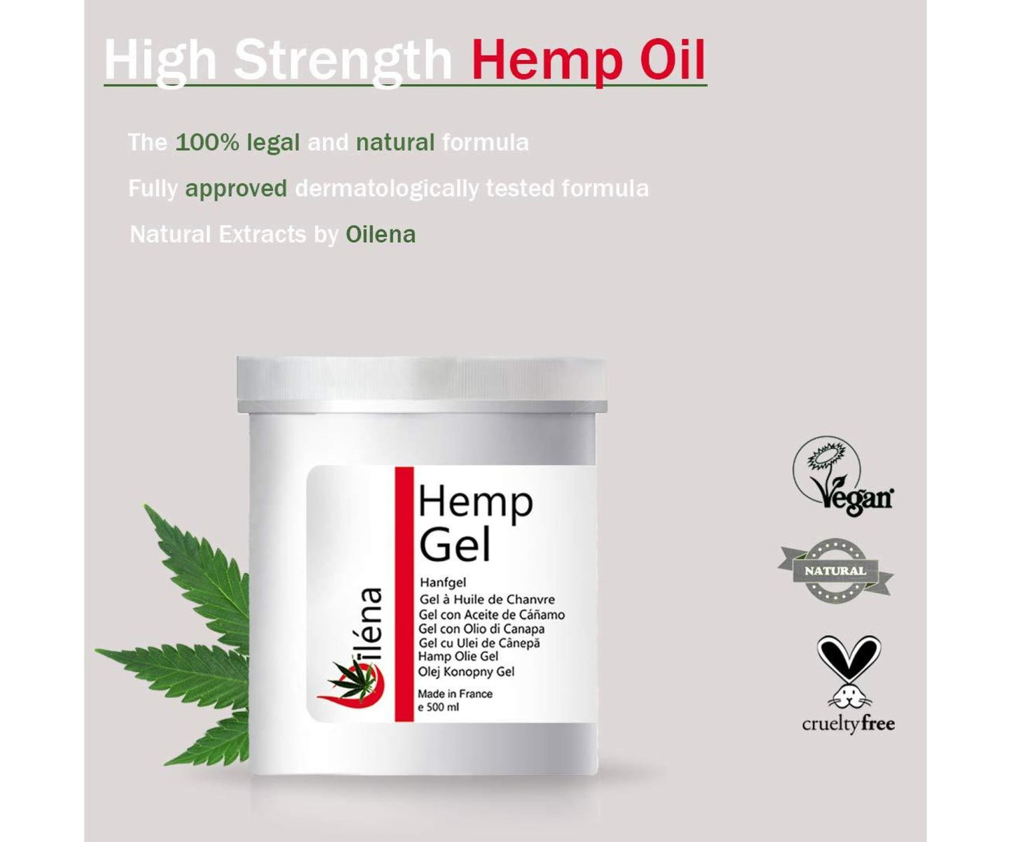 Hanf&Hemp - Hanf Gel Natürliche Schmerzlinderung - Muskeln - Haut - 500 ml