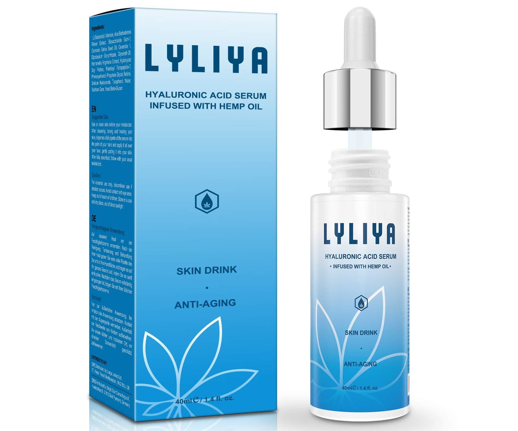 Marke: LYLIYA - Hanf + Hyaluronsäure 40ml - Anti Aging Serum