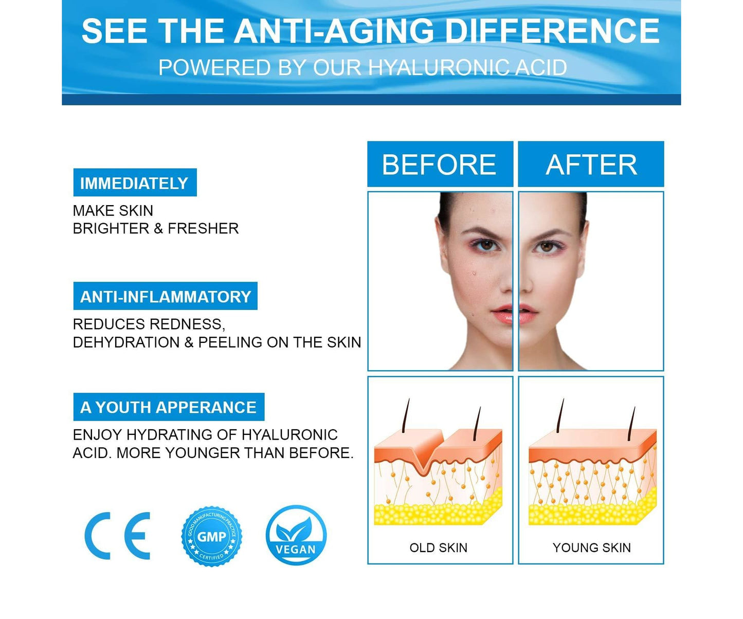 Marke: LYLIYA - Hanf + Hyaluronsäure 40ml - Anti Aging Serum