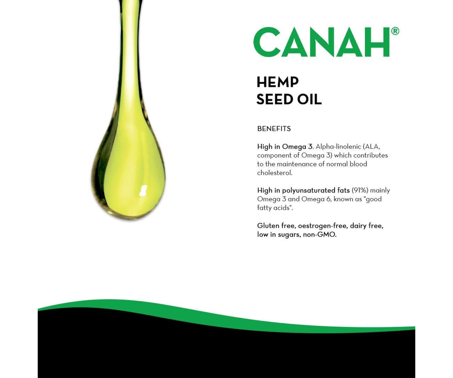 Hanf&Hemp - Hanföl by Canah 500ml - Omega 3 6 - Fettsäuren - Kochen Küche Salate