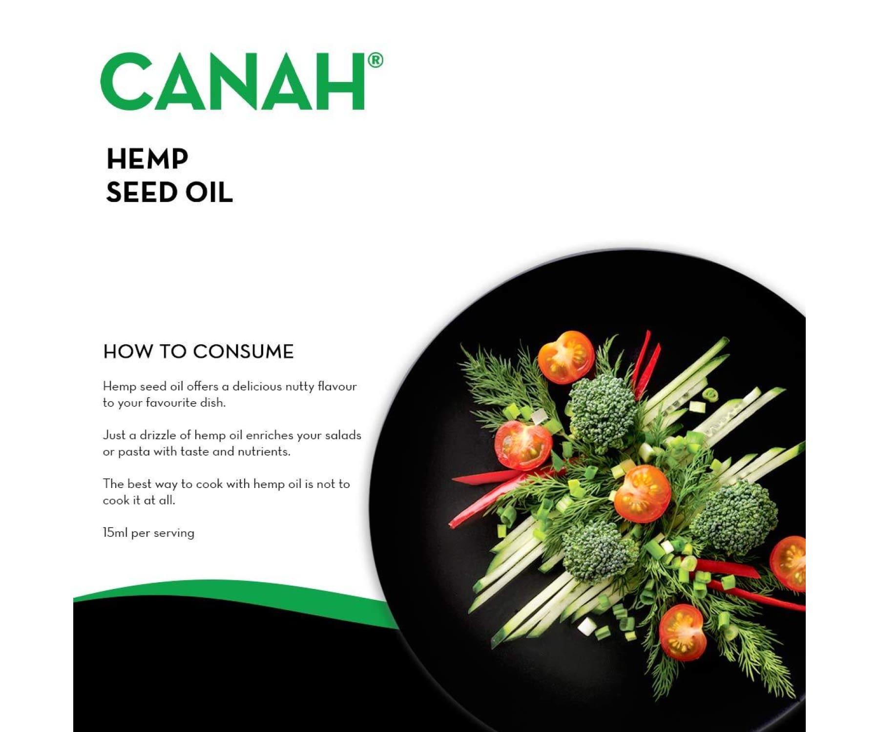 Hanf&Hemp - Hanföl by Canah 500ml - Omega 3 6 - Fettsäuren - Kochen Küche Salate