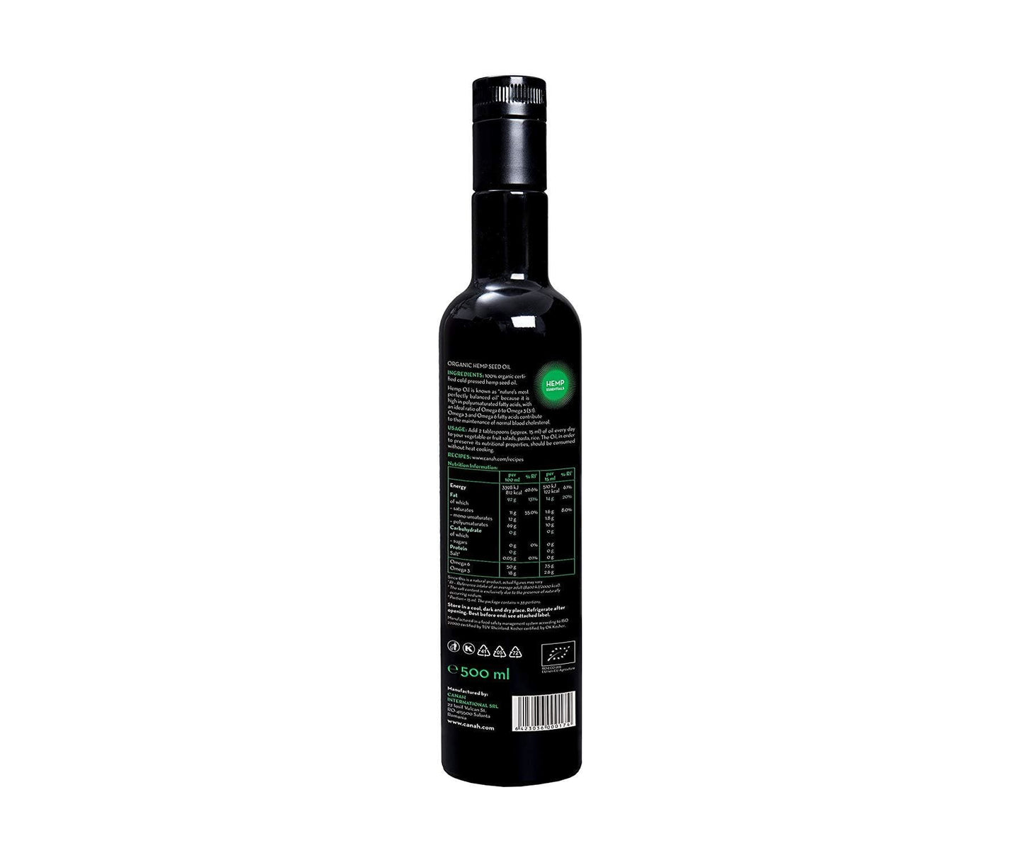 Hanf&Hemp - Hanföl by Canah 500ml - Omega 3 6 - Fettsäuren - Kochen Küche Salate