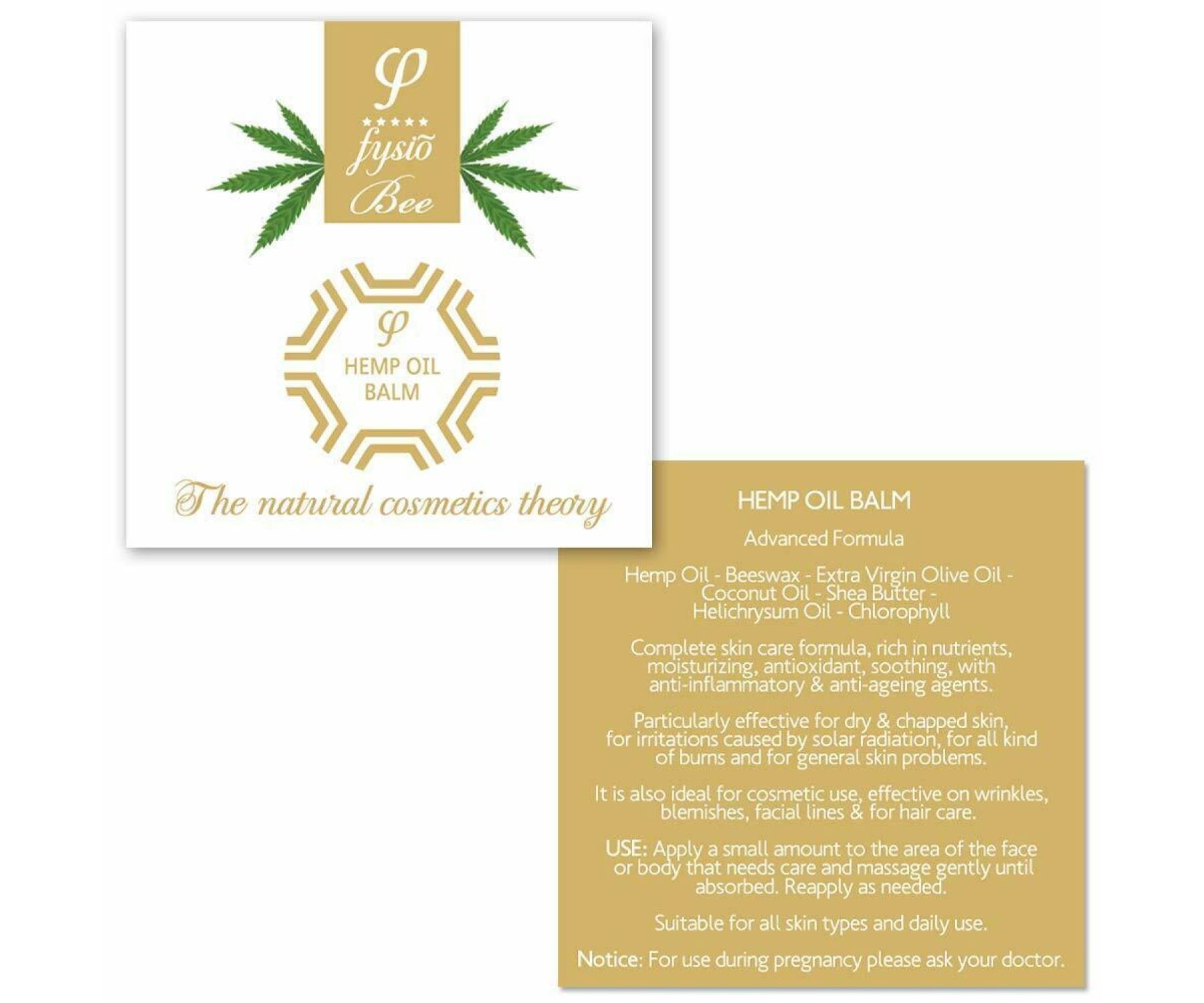 Hanf&Hemp - Hanföl mit Bienenwachs Balsam Gesicht - Feuchtigkeitscreme zur Hautpflege