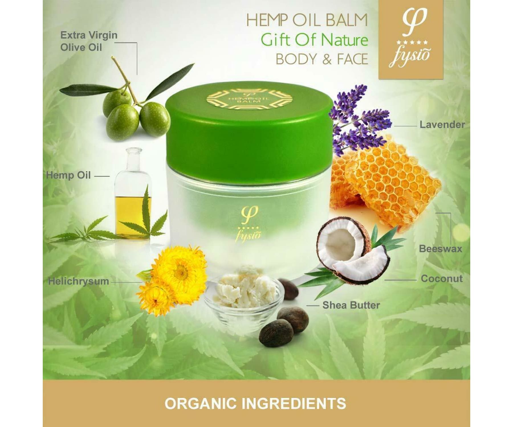 Hanf&Hemp - Hanföl mit Bienenwachs Balsam Gesicht - Feuchtigkeitscreme zur Hautpflege