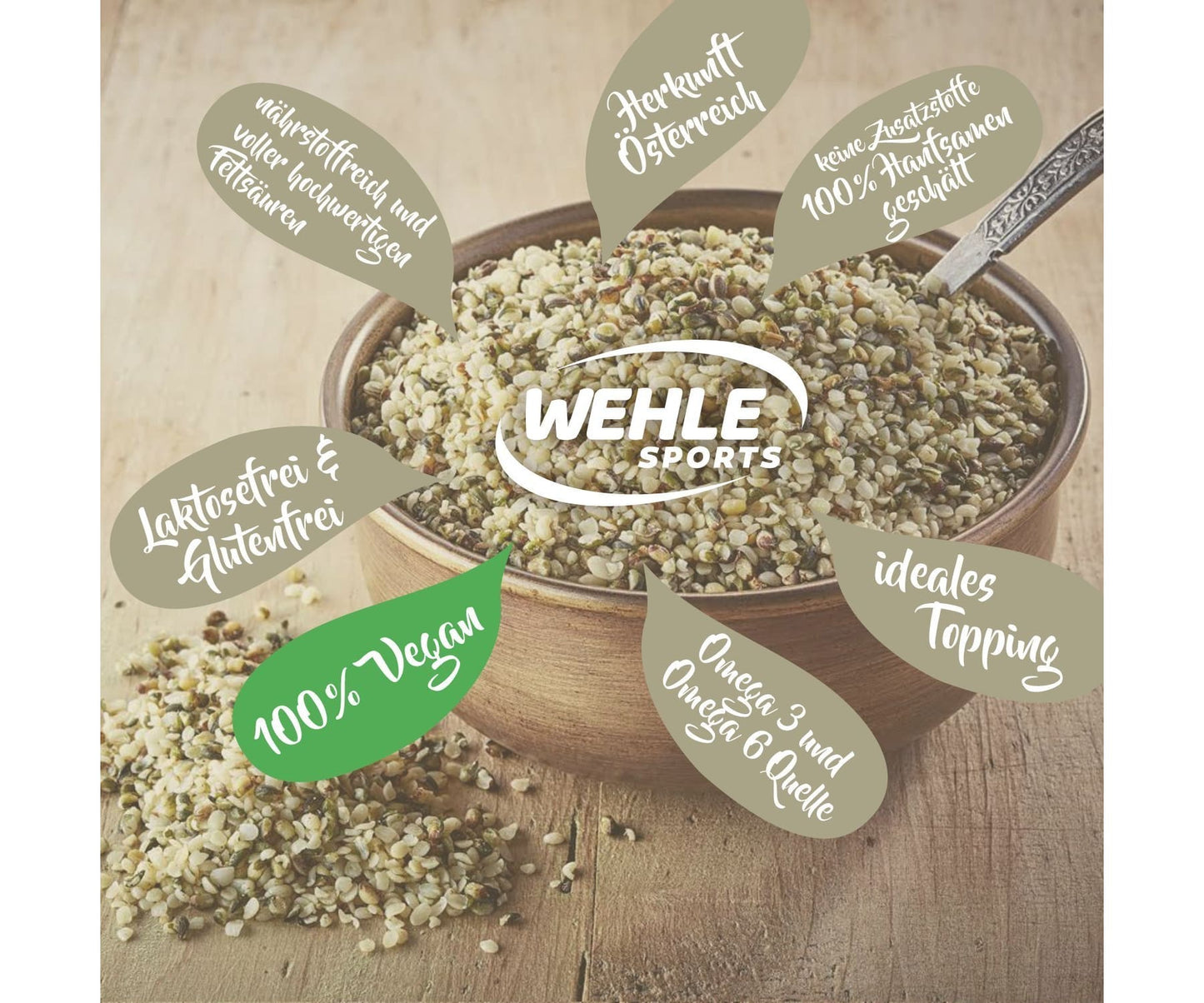 Hanf&Hemp - Hanfsamen natürliche Eiweißquelle + Omega 3 - 1kg - Fettsäuren