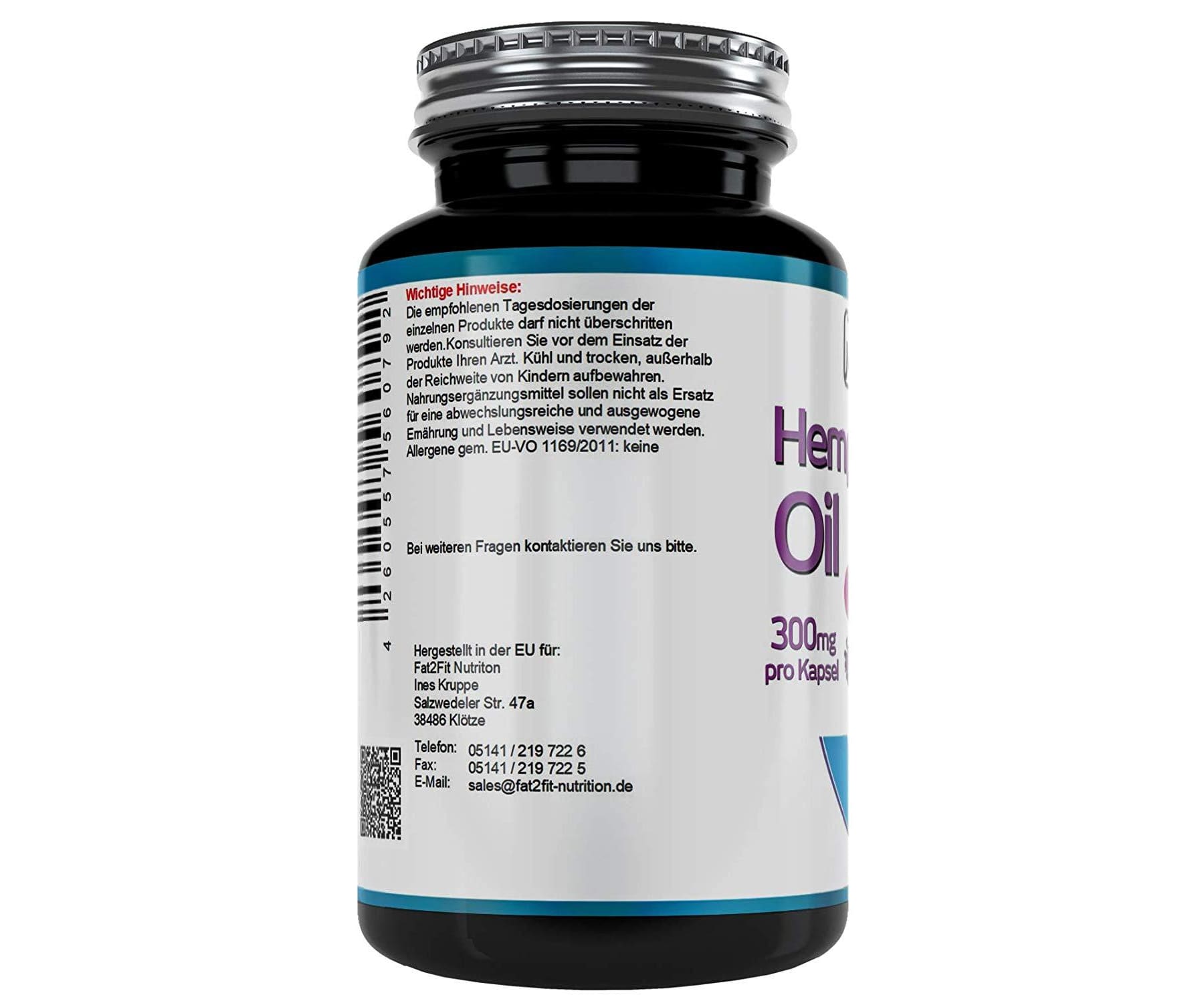Hanf&Hemp - Hanfsamenöl 300mg - 360 Kapseln - Hanf Öl - Schmerzen Stress