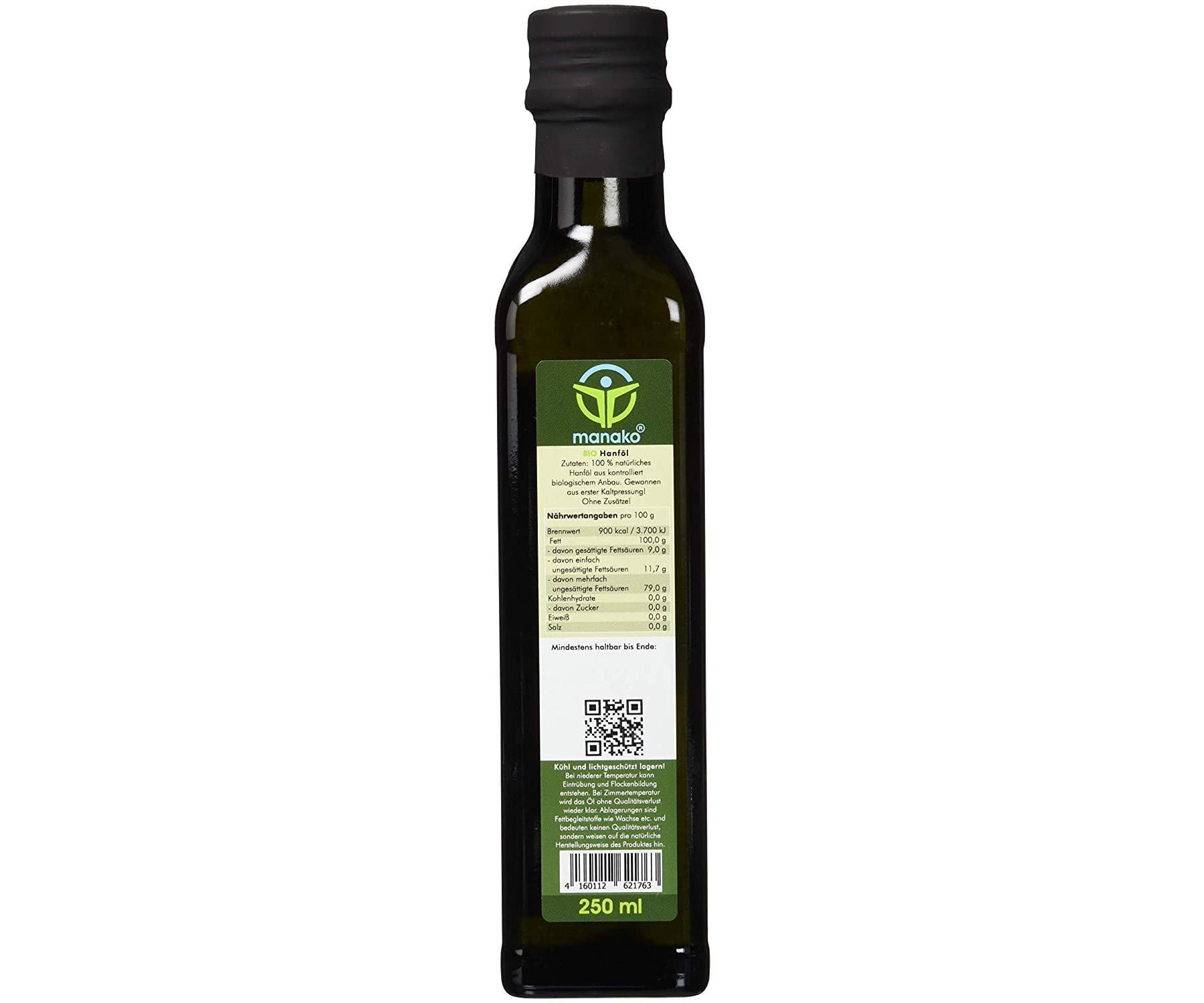 manako - manako BIO Hanföl - kaltgepresst 100% rein 250 ml - Küche Kochen - Speiseöl