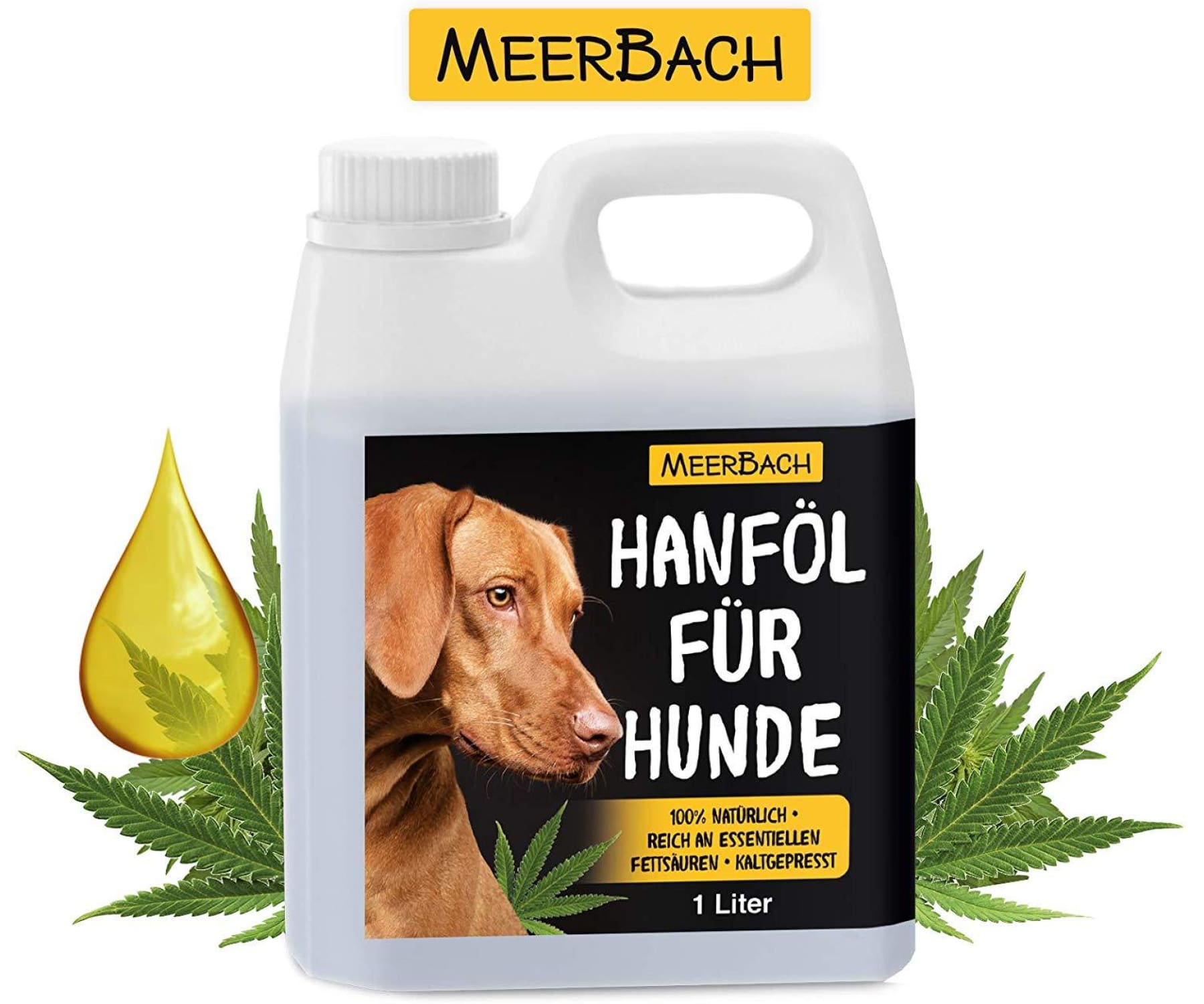 Hanf und Hemp - MeerBach Animal 1 Liter Hanföl für Tiere in Premiumqualität