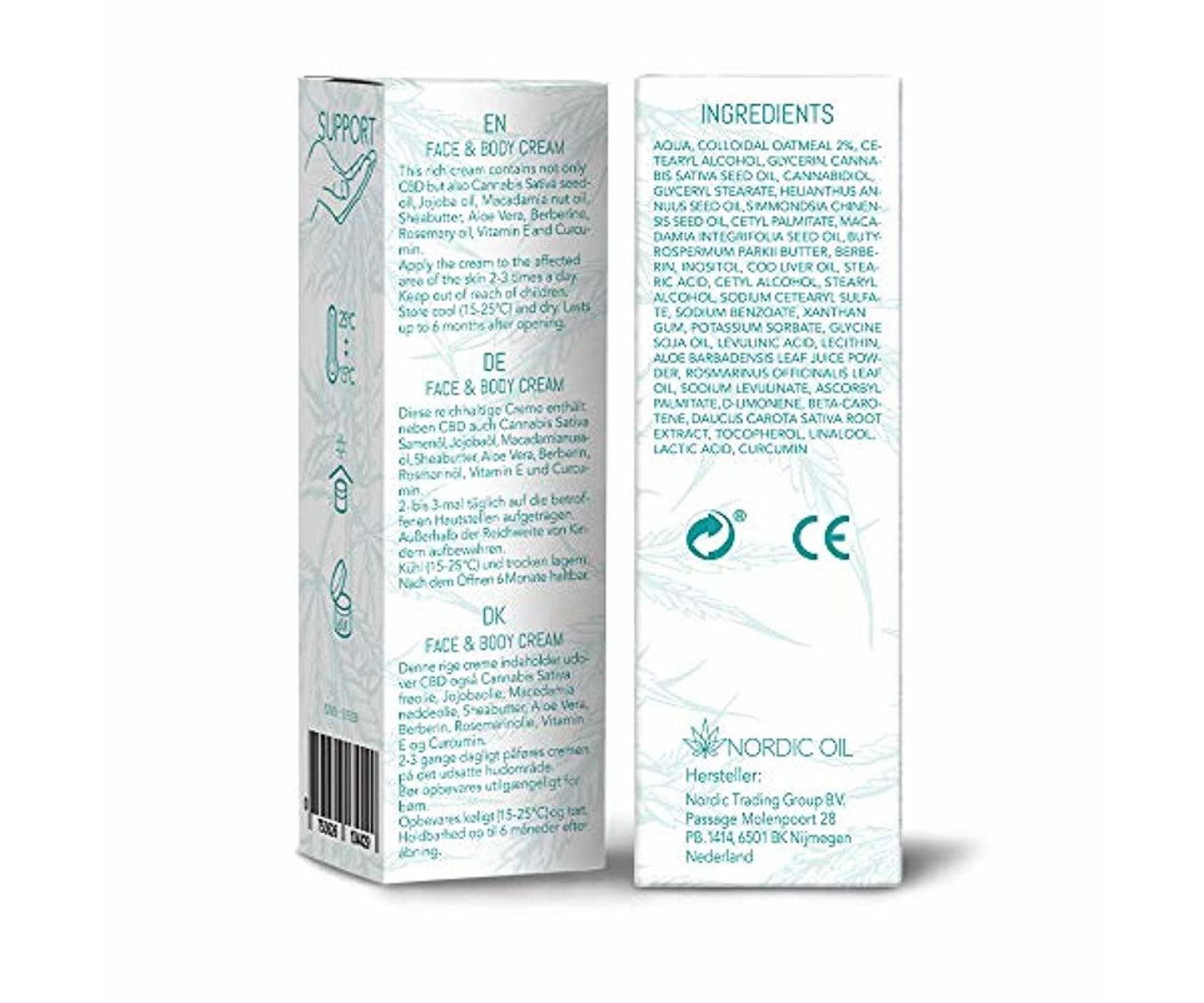 Hanf und Hemp - Nordic Oil - Eir - CBD Creme bei Psoriasis trockener und spröder Haut - (300mg CBD)