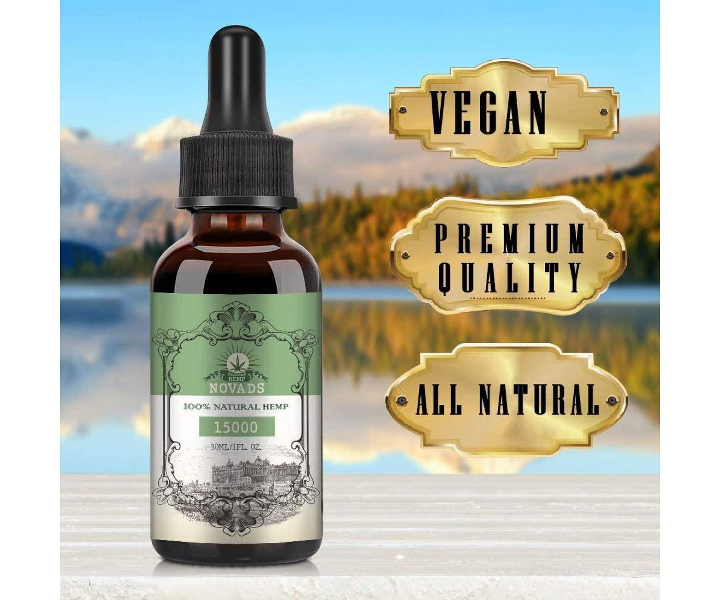 Hanf und Hemp - Novads Hanföl - Goldenöl Tropfen 10ml (15000mg - 50%)